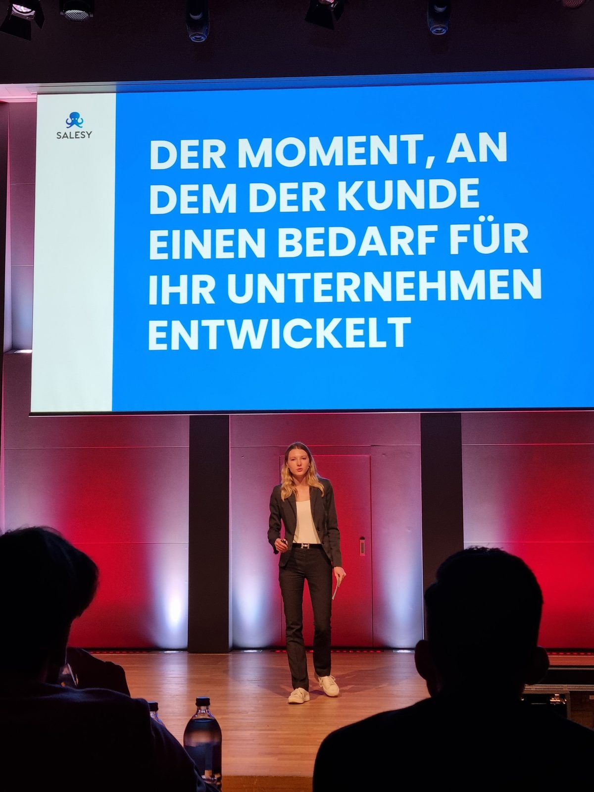 Viktoria Izdebska addressing the audience at FOR SALE 2024